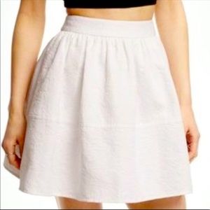 Express NWT Jacquard Skater Skirt - Winter White